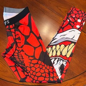 Bold Red and Black Graphic Men's Leggings